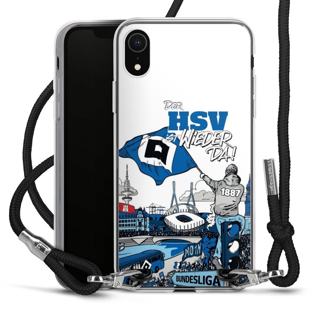 DeinDesign Handyhülle Hamburger SV Offizielles Lizenzprodukt Aufstieg, Apple iPhone Xr Handykette Hülle mit Band Case zum Umhängen