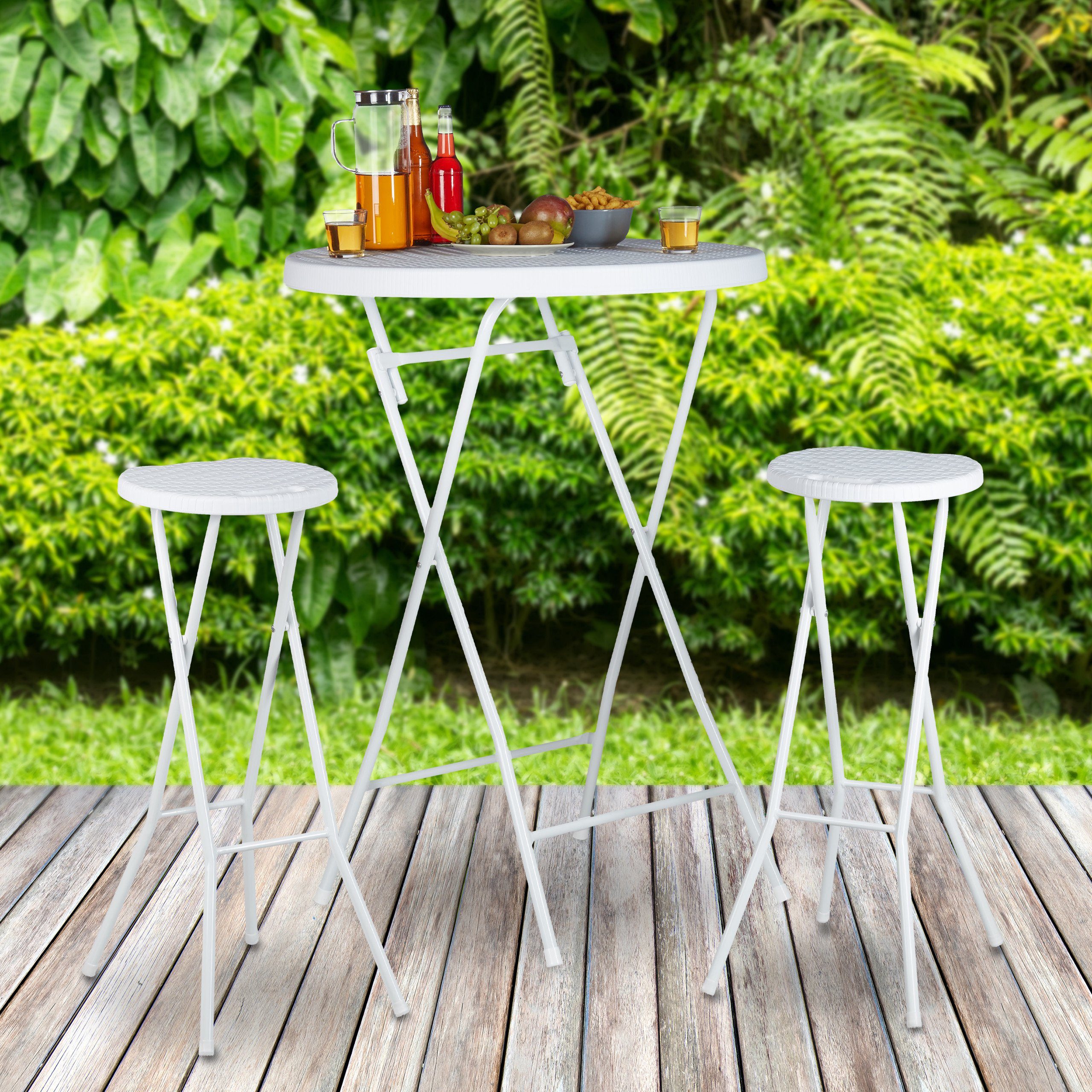 relaxdays Barhocker klappbar BASTIA, Weiß günstig online kaufen