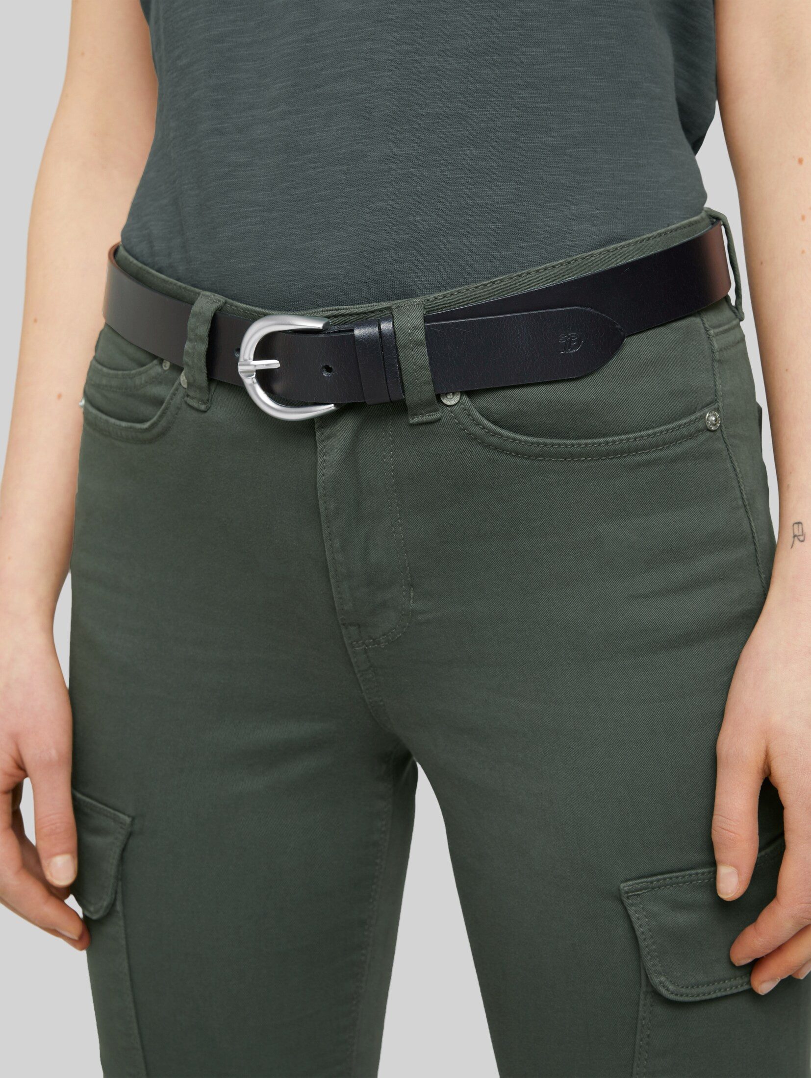 TOM TAILOR Denim Ledergürtel Belts TTCARRIE Ledergürtel mit abgerundeter Dornschließe