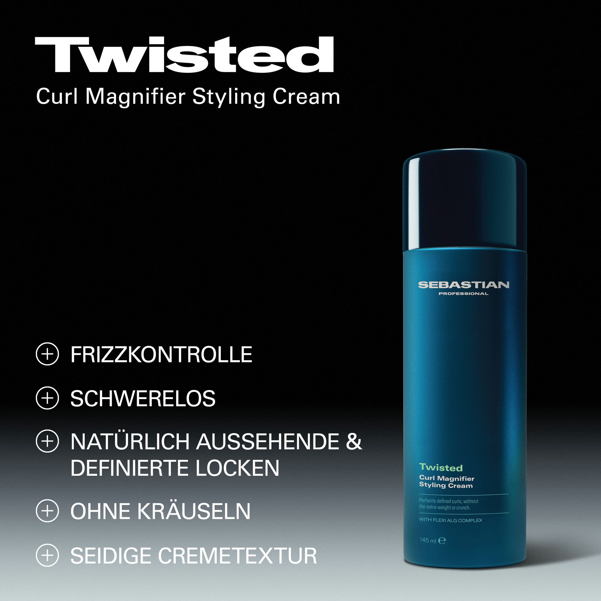 Sebastian Professional Haarcreme Twisted Cream, mit cremiger Textur, für das Styling von Locken, gegen Frizz