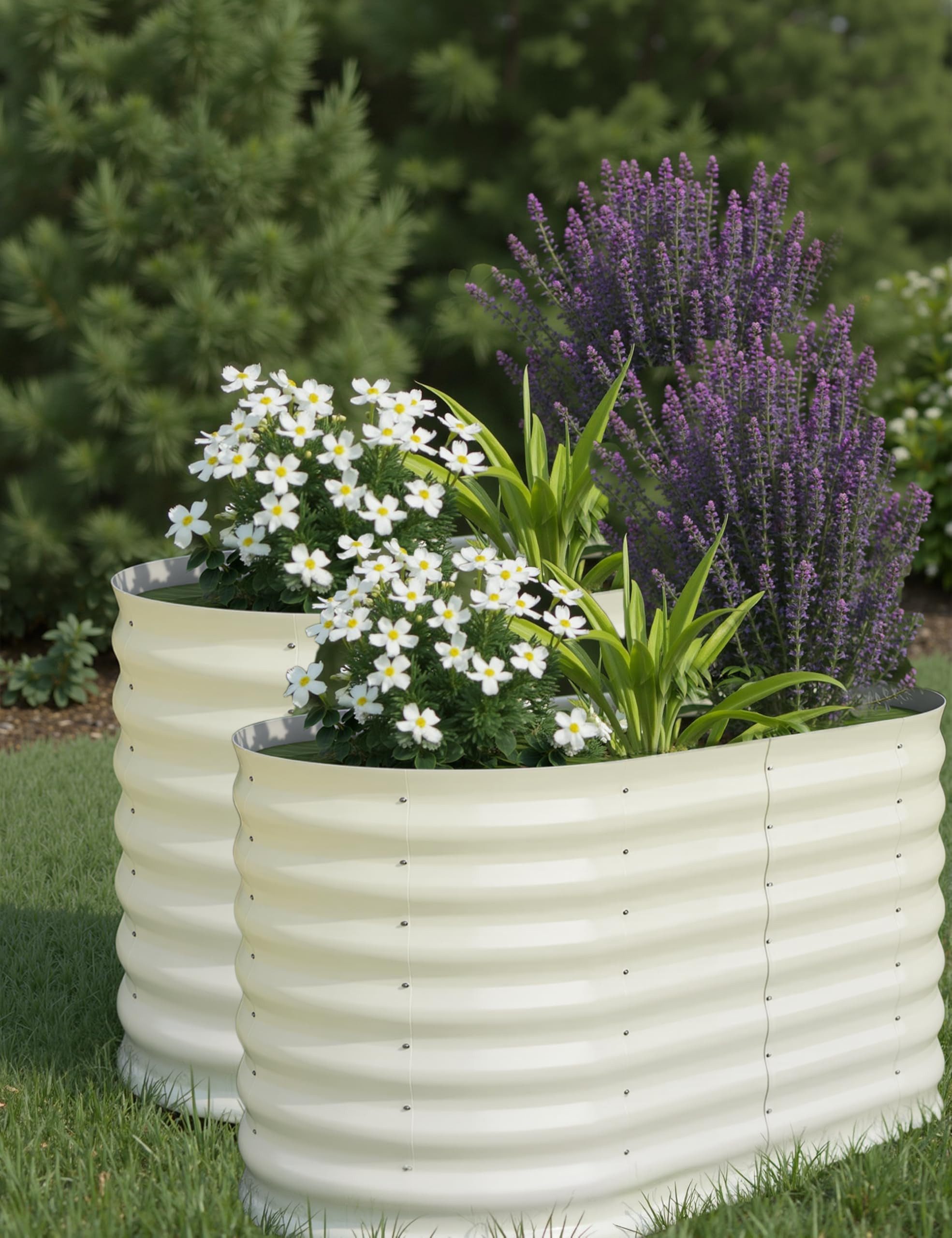 GarveeMore Hochbeet 2-teiliges Hochbeet Pflanzenkasten Gartenbeet aus Metall
