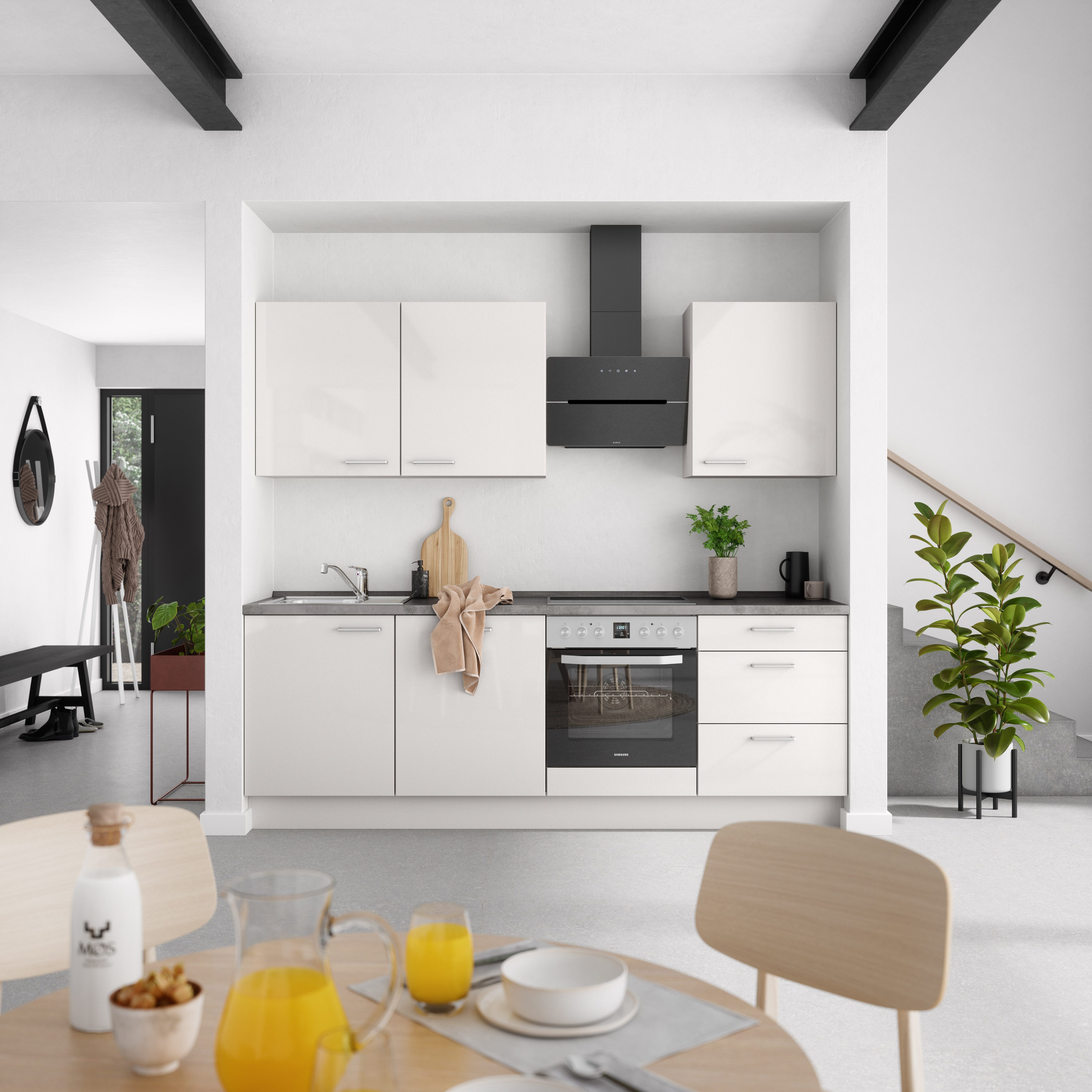 nobilia® Küchenzeile "Flash II", NEU: individuell anpassbar mit gratis Profi-Beratung, vormontiert, Breite 240 cm, Ausrichtung wählbar, wahlw. mit E-Geräten