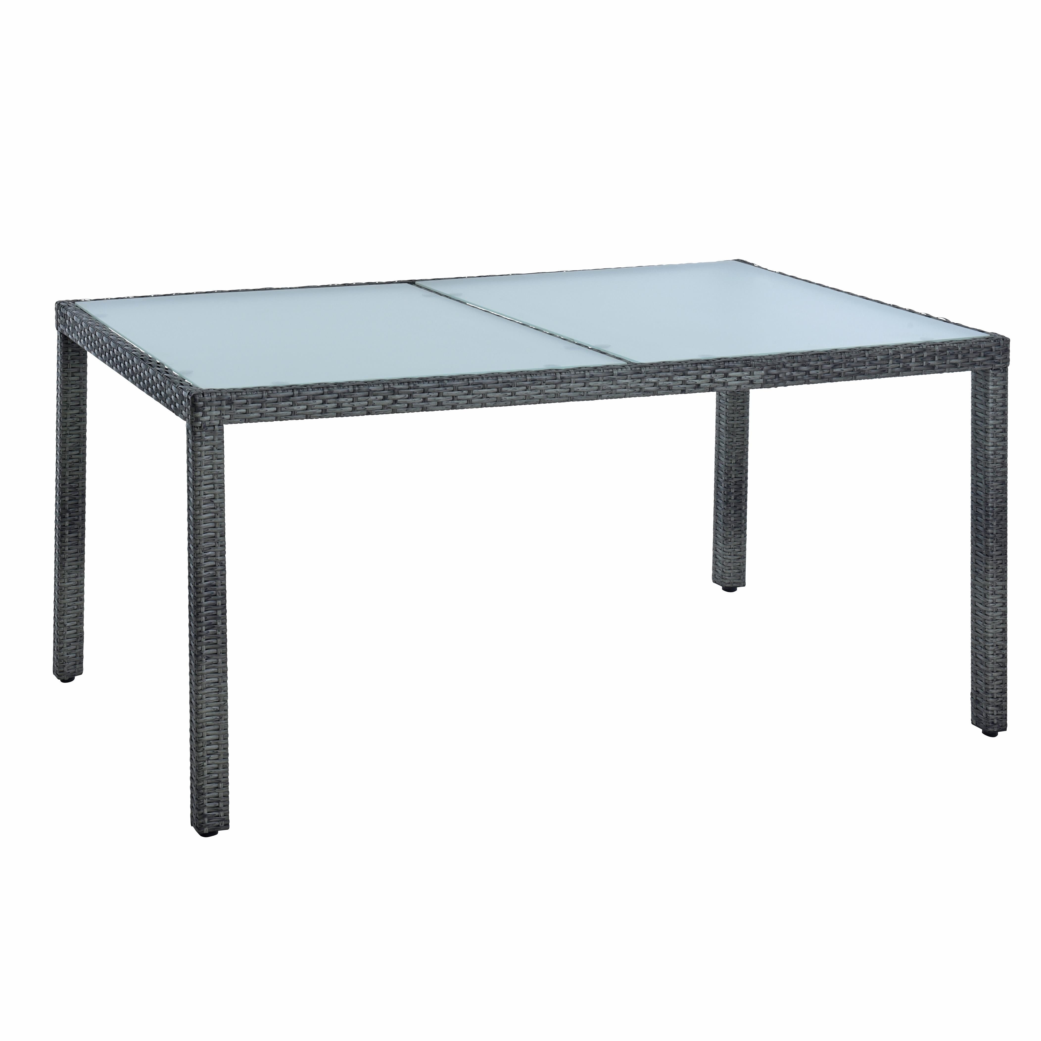 ESTEXO Sitzgruppe Poly-Rattan Essgruppe Gartenmöbel Set 6 Per. Gartenset Anthrazit-Gra – Bild 2 von 5