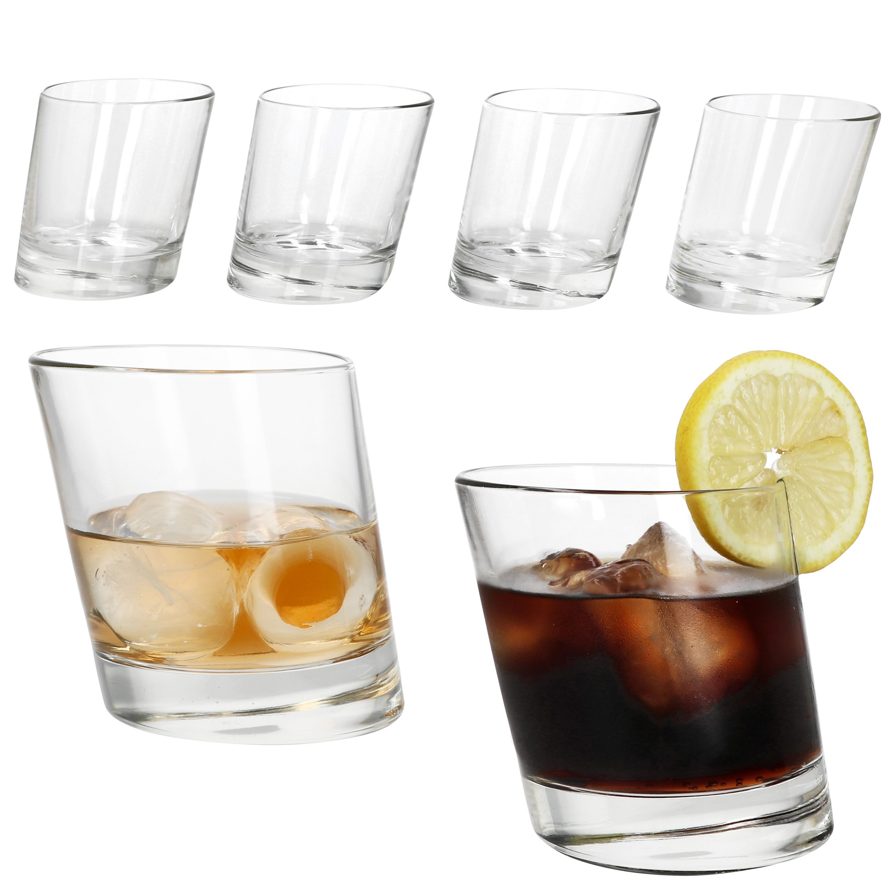 Whiskyglas 6x Pisa Whisky-Gläser 250ml Tumbler D.O.F. Glas Scotch dicker Boden