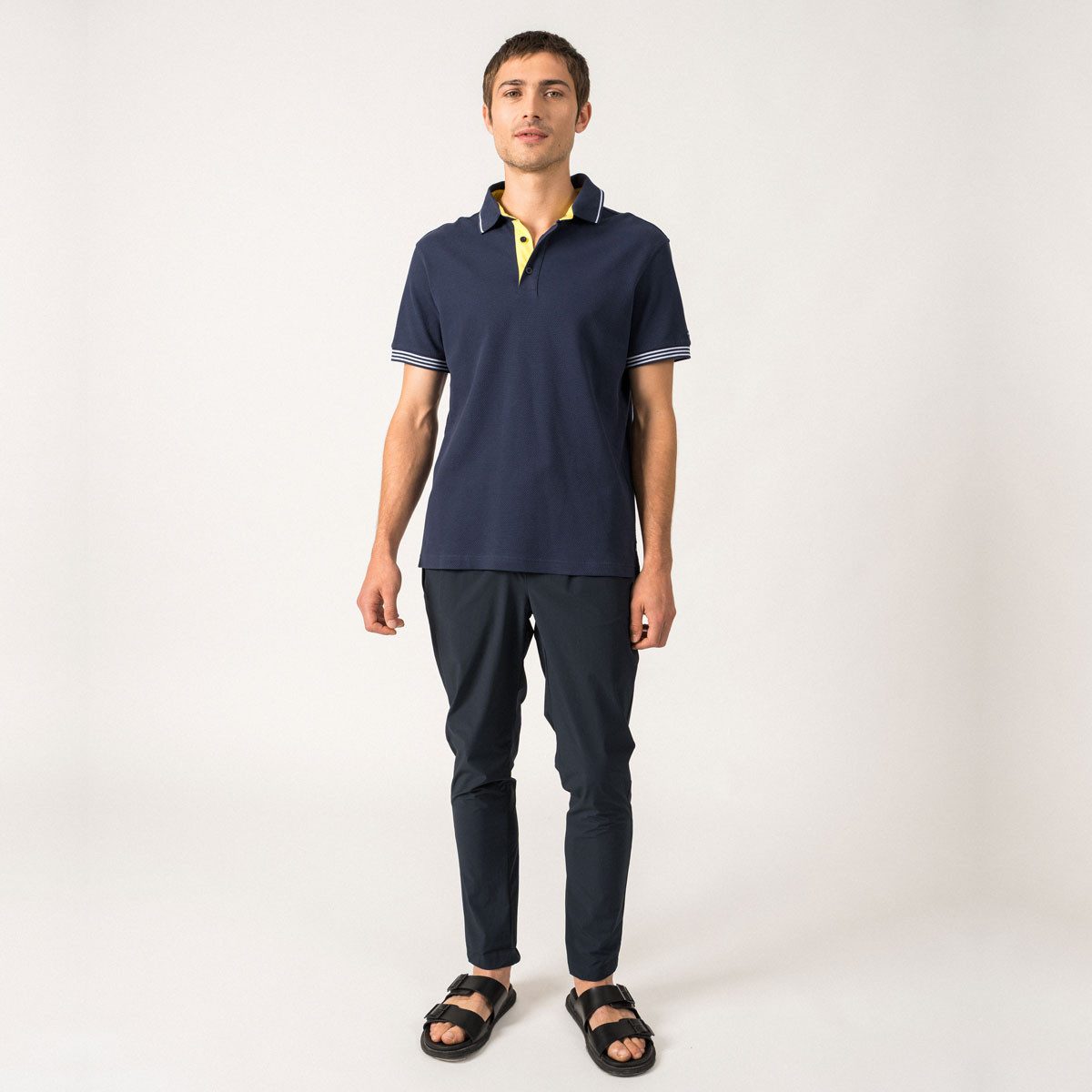 Saint James Poloshirt 3279 Herren Kurzarm Poloshirt Pacome mit Kontrastkragen