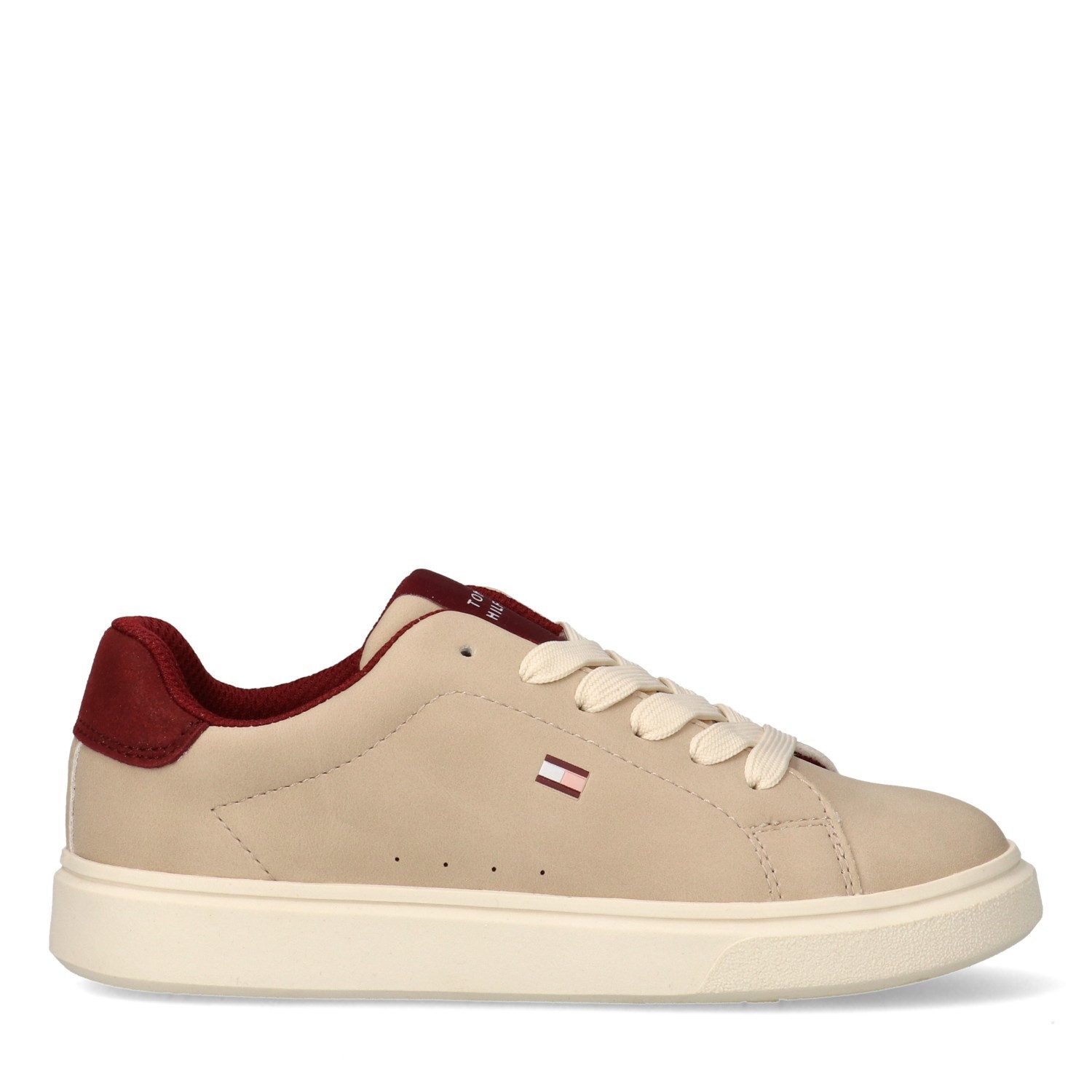 Tommy Hilfiger Sneaker Schnürer, Halbschuh, Kinderschuh mit Kontrastbesatz an der Ferse