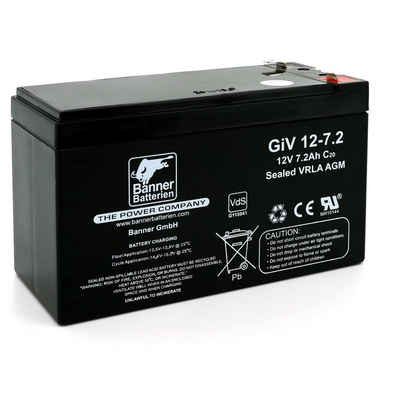 Banner Batterien Batterie Stand by Bull 12 Volt 7,2 Ah GIV 12-7.2 Batterie, 12 Volt 7,2 Ah GIV 12-7.2