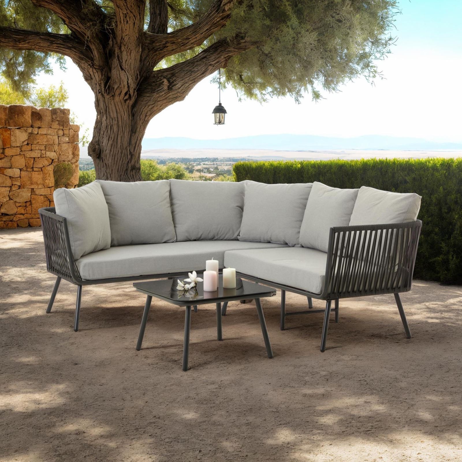 CARO-Möbel Gartenlounge-Set JAKARTA, Balkon Lounge Set günstig online kaufen