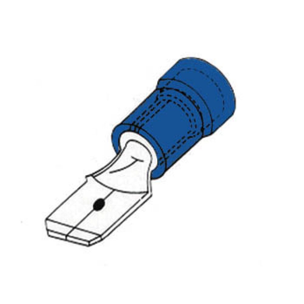 Generic Batteriepolklemme FLACHSTECKER 6,4 mm BLAU, 1-St.