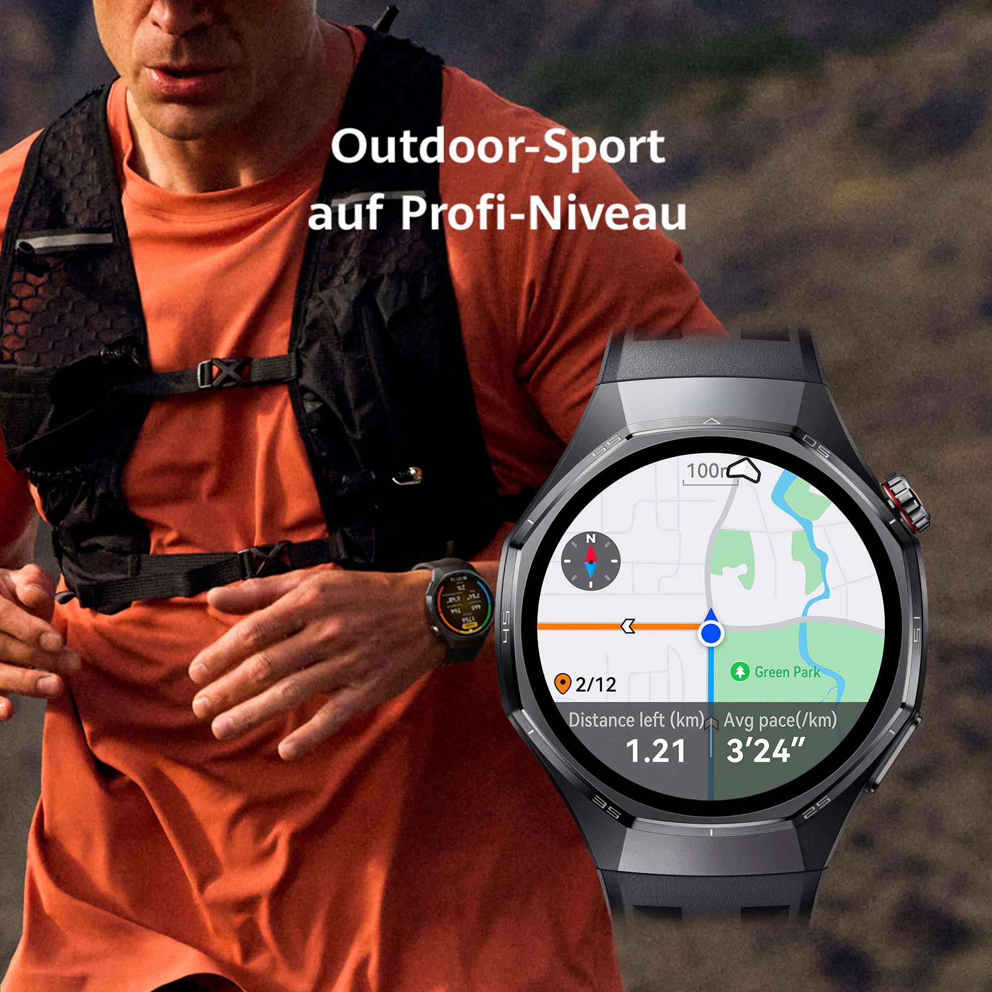 Huawei WATCH GT6 Pro 46 mm Smartwatch (3,75 cm/1,47 Zoll, Harmony OS), Bis zu 21 Tagen Akkulaufzeit, Outdoor-Sport Profi-Niveau, EKG-Analyse