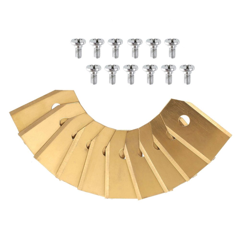 Trade-Shop Rasenmähermesser 12x Titan Messer 35mm passend für Gardena Sileno Life Sileno Minimo (12-St), Ersatzmesser / Schneidklingen-Set mit Schrauben