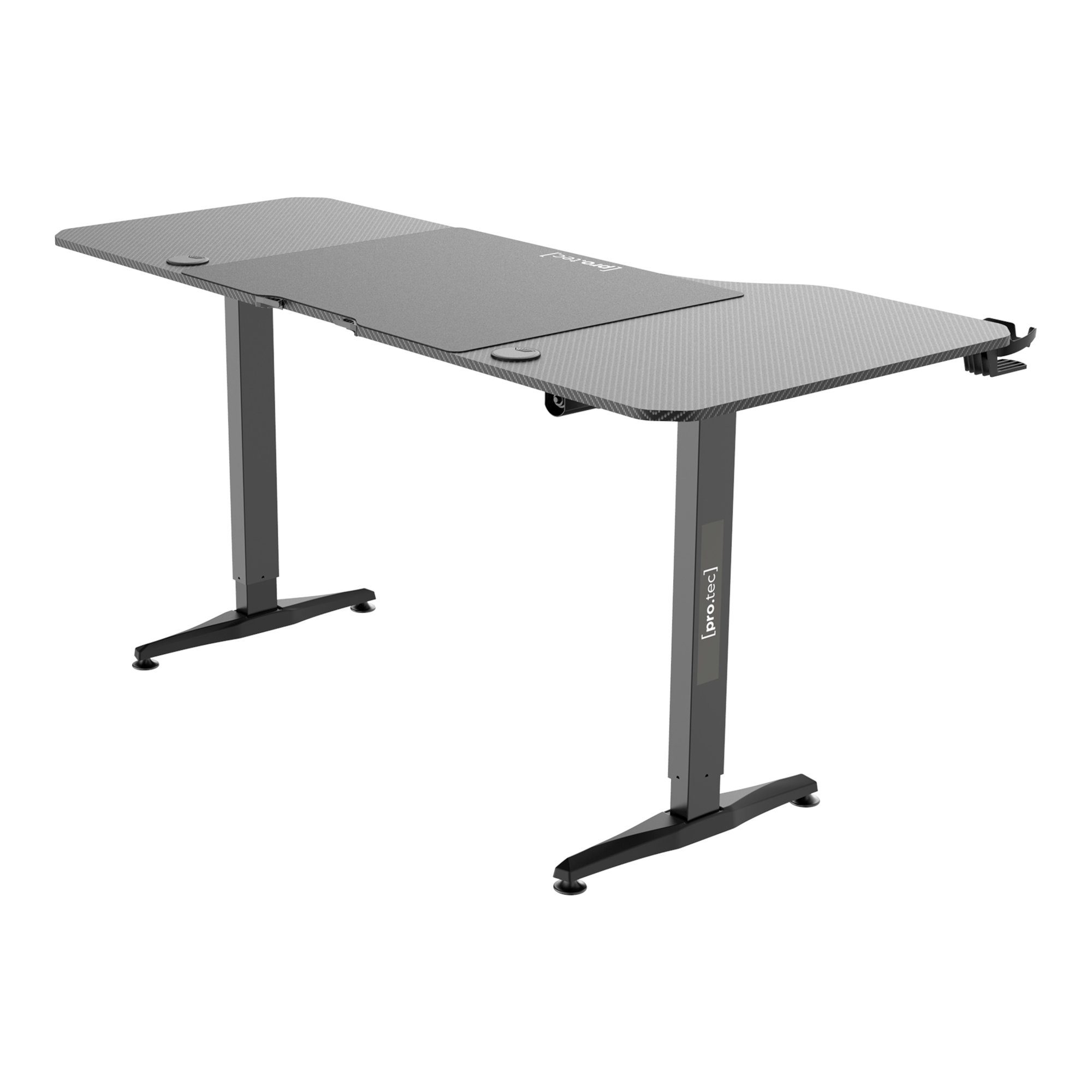 Höhenverstellbarer pro.tec »Oxnard« Schwarz 160x75cm Schreibtisch, Schreibtisch