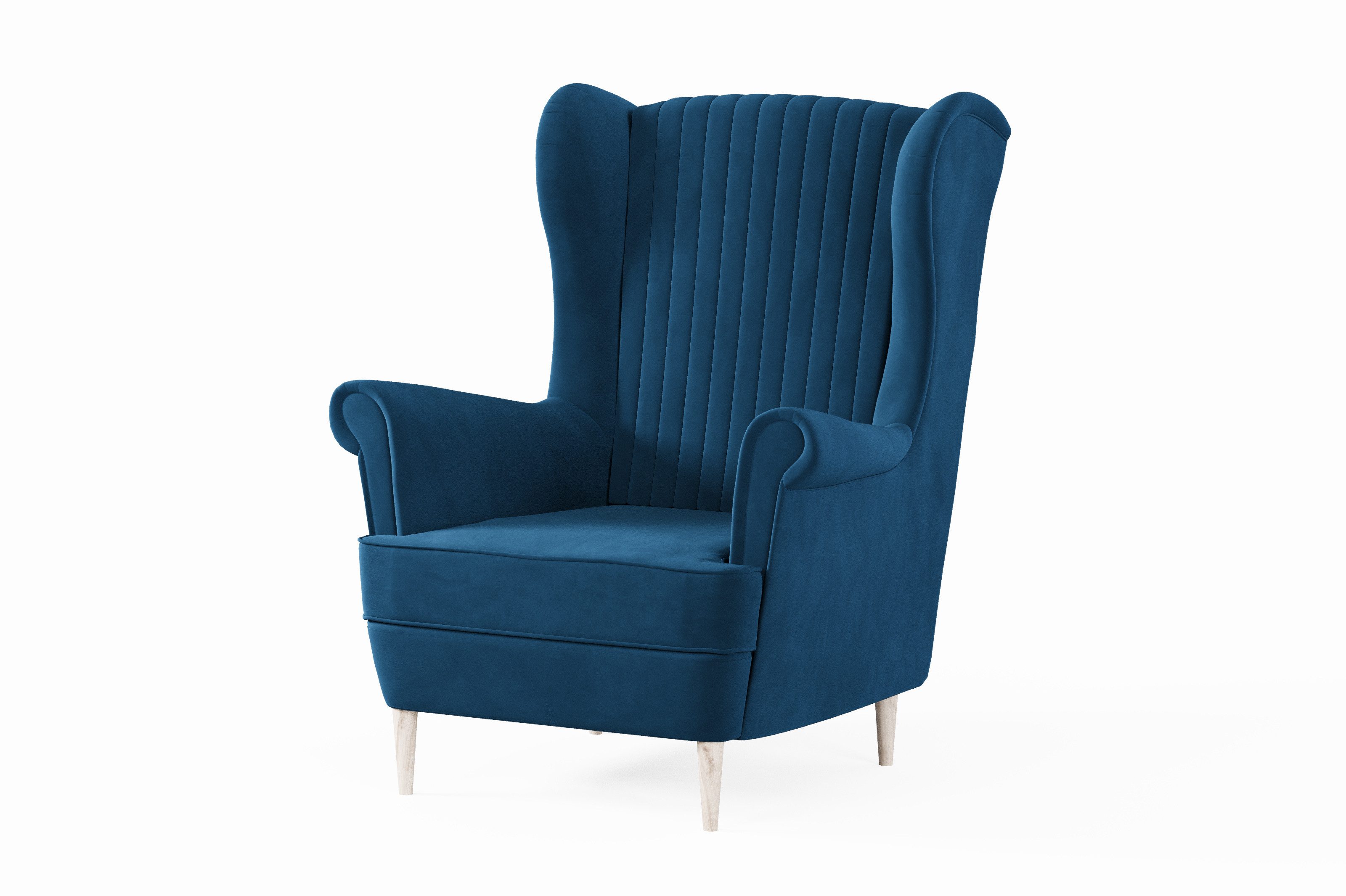 MOEBLO Ohrensessel COMFY SESSEL mit oder ohne Hocker (Samtstoff, optional mit Hocker, gepolstert, Loungesessel im modernen Design), Sessel mit optionalem Hocker