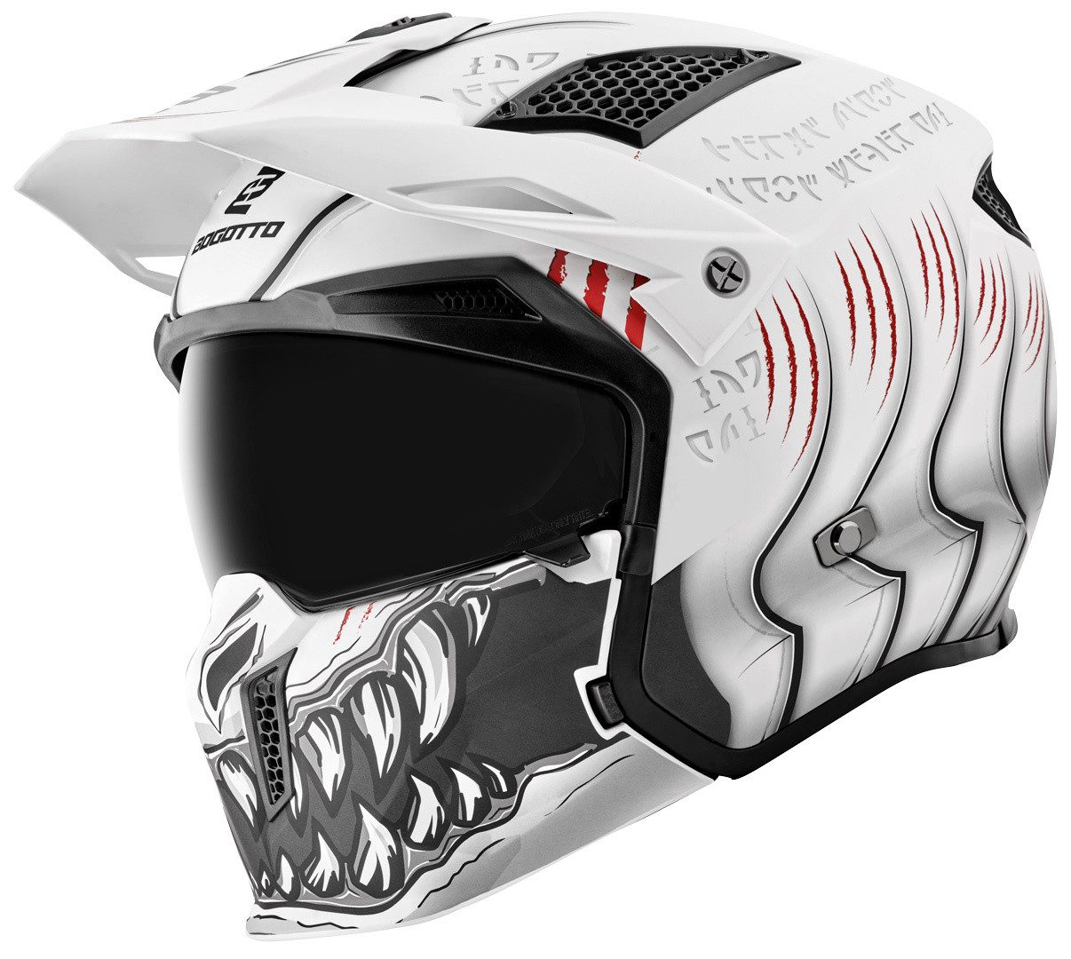 Bogotto Motorradhelm Radic Waheela 22.06 Helm, Herausnehmbares Innenfutter,integriertes Sonnenvisier