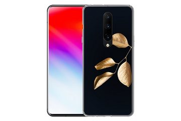 MuchoWow Handyhülle Blätter - Zweig - Gold - Luxus, Phone Case, Handyhülle OnePlus 7 Pro, Silikon, Schutzhülle