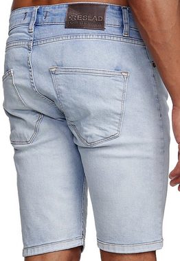 Reslad Jeansshorts Reslad Jeans Shorts Herren Kurze Hosen Sommer l Used Look Destroyed Destroyed Jeansbermudas Stretch Jeans-Hose