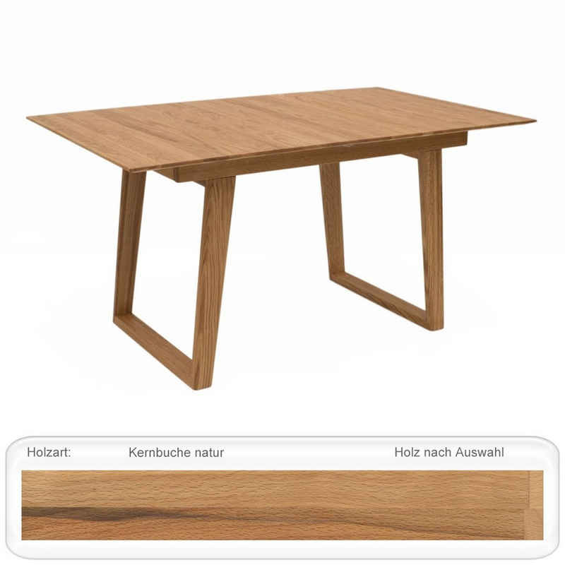 expendio Esstisch Remo, Kernbuche lackiert 130x90 cm aus Massivholz mit Kufen