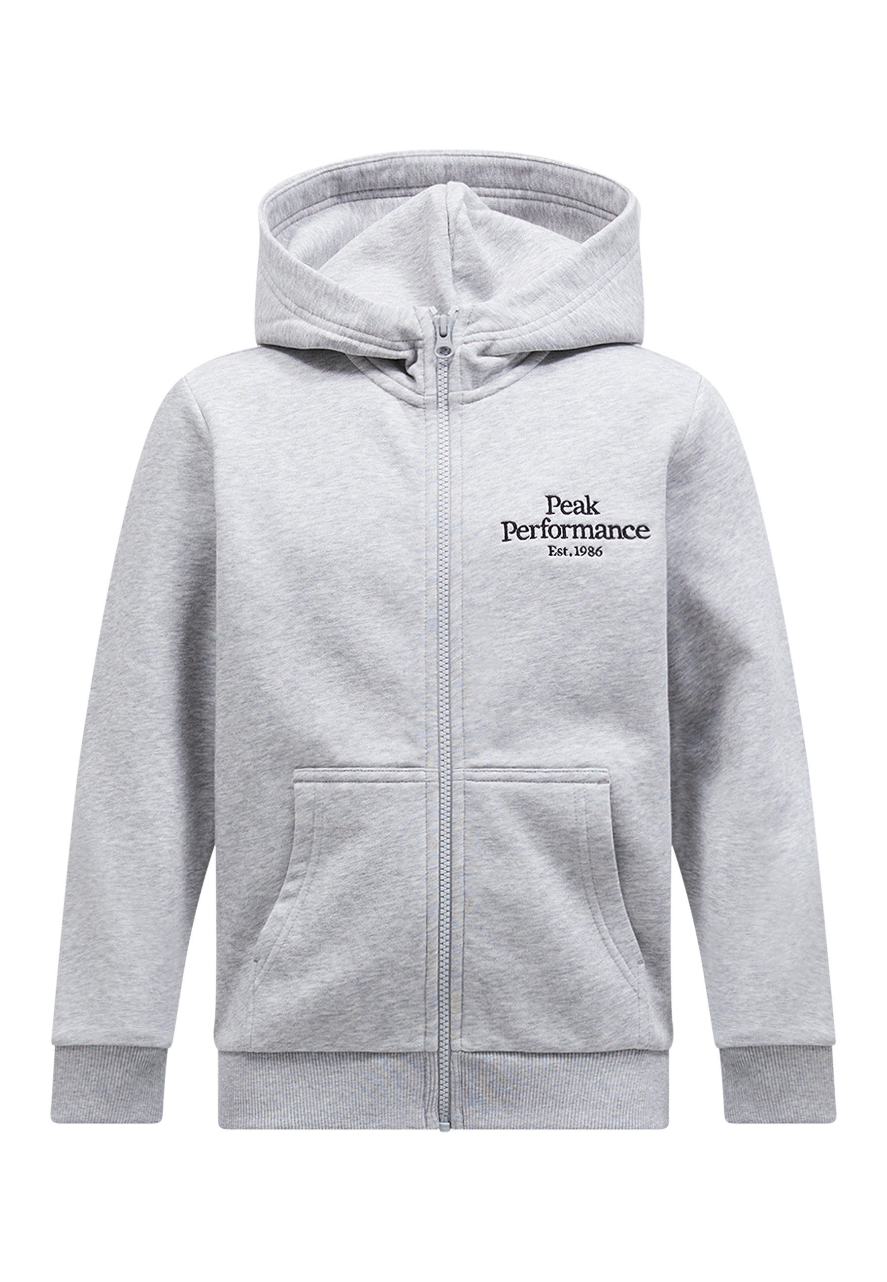 Peak Performance Kapuzensweatshirt Jr Original Zip Hood Mel mit Kapuze