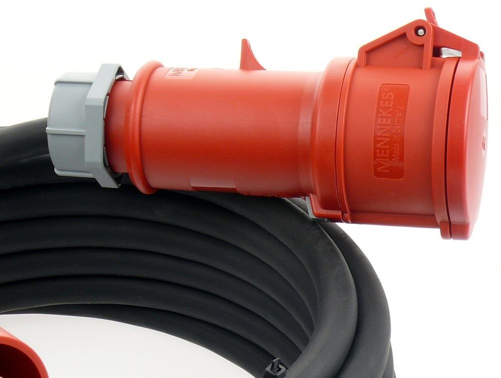 maxgo® CEE Mennekes Verlängerungskabel 32A 400V H07RN-F 5x6 IP44 außen 50m Elektro-Kabel, (5000 cm)