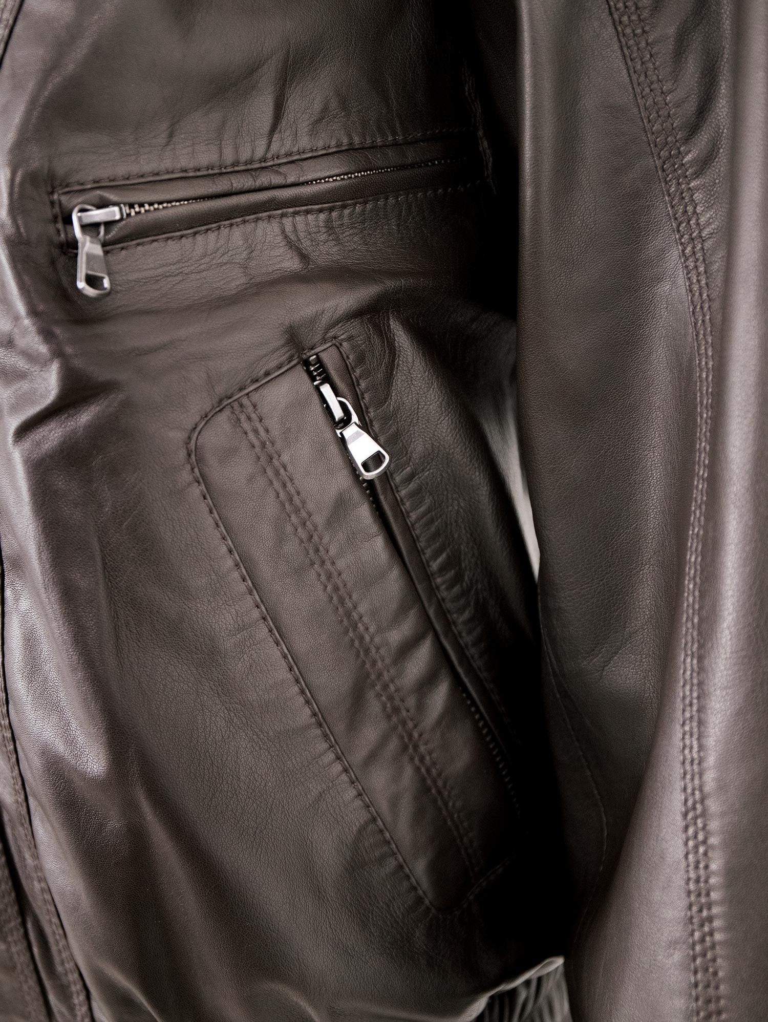 Maddox Lederjacke Holdo MADDOX - Herren Lederjacke Blouson Lammnappa dunkelbraun