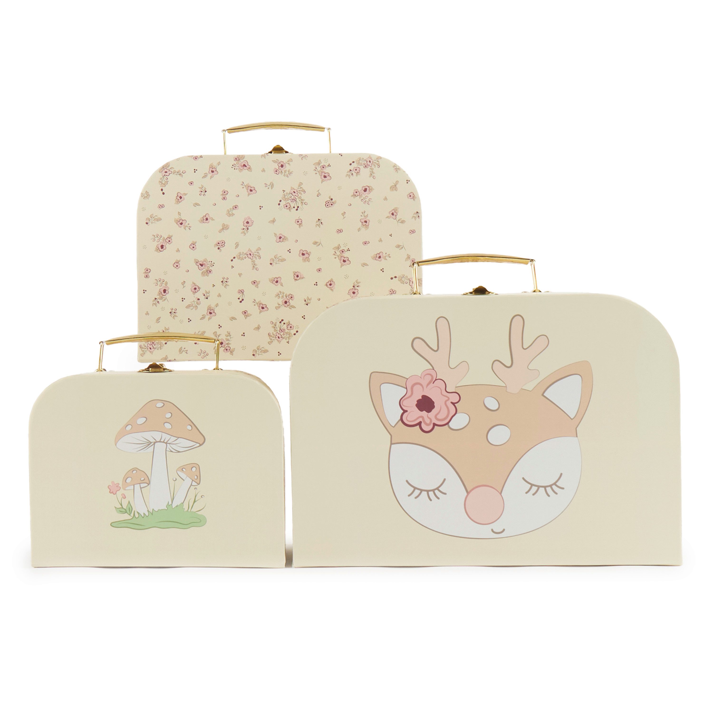 BIECO Spielzeugtruhe Bieco 3er Kofferset Kinder Ella Vintage Flowers