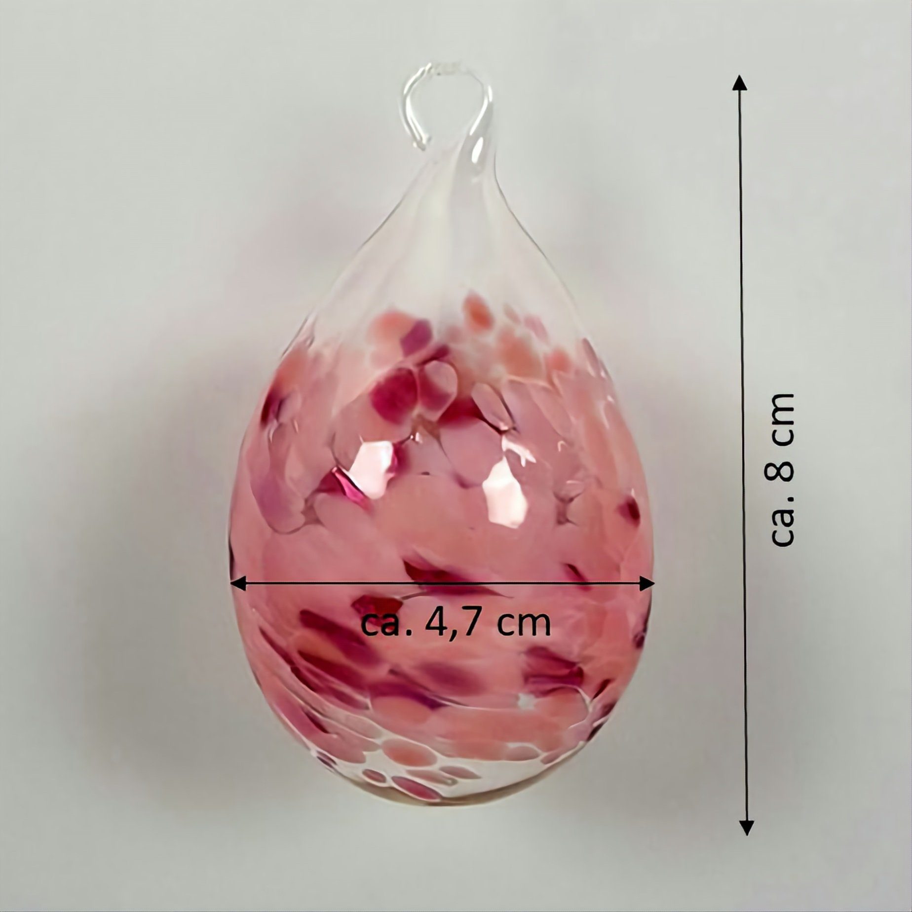 Lauschaer Glas Hängedekoration Osterei bzw. Ostereier aus Glas mundgeblasen handgeformt groß (1 St), aus mundgeblasenem Glas