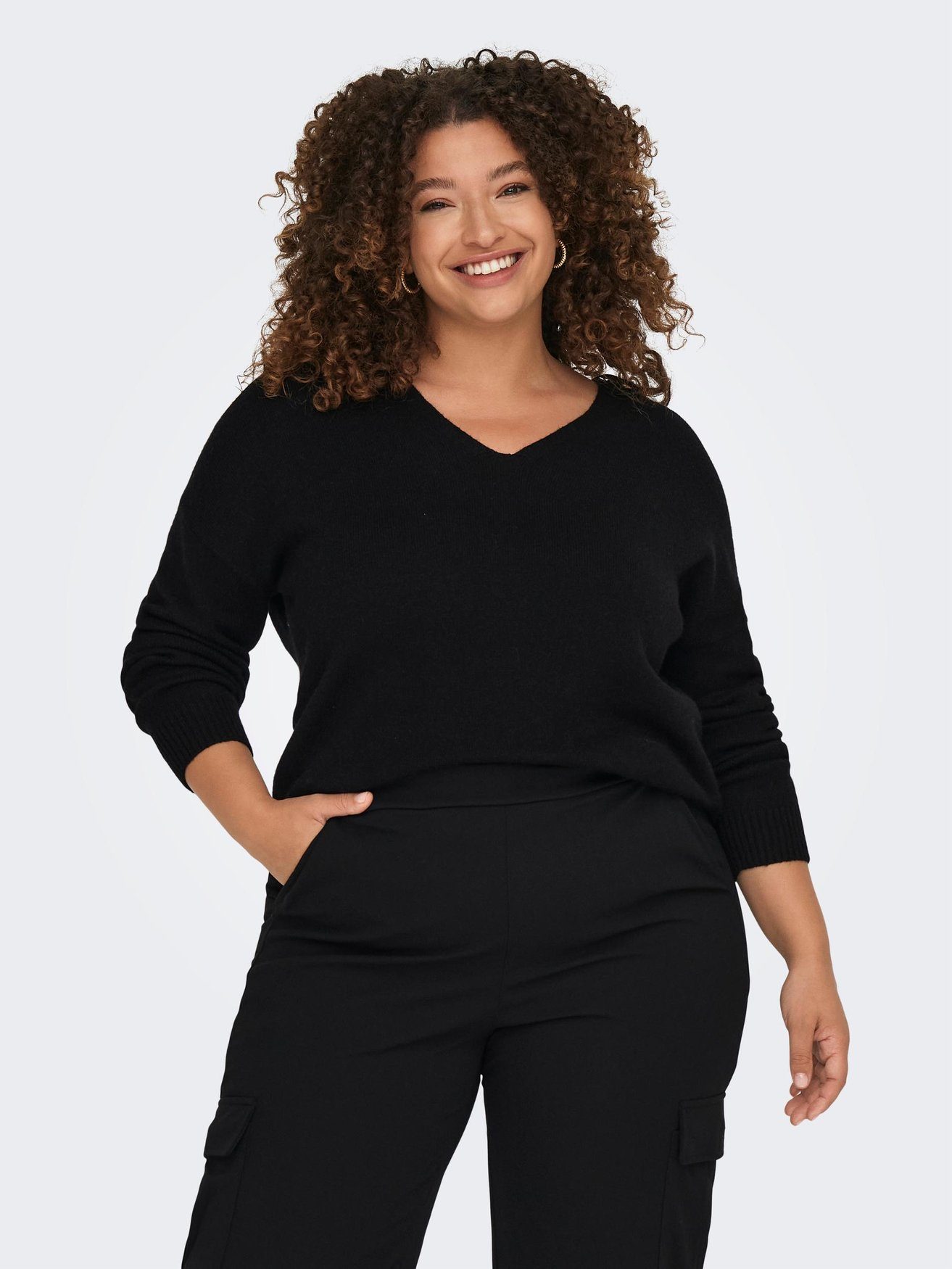 ONLY CARMAKOMA Strickpullover Strick Langarm V-Neck günstig online kaufen