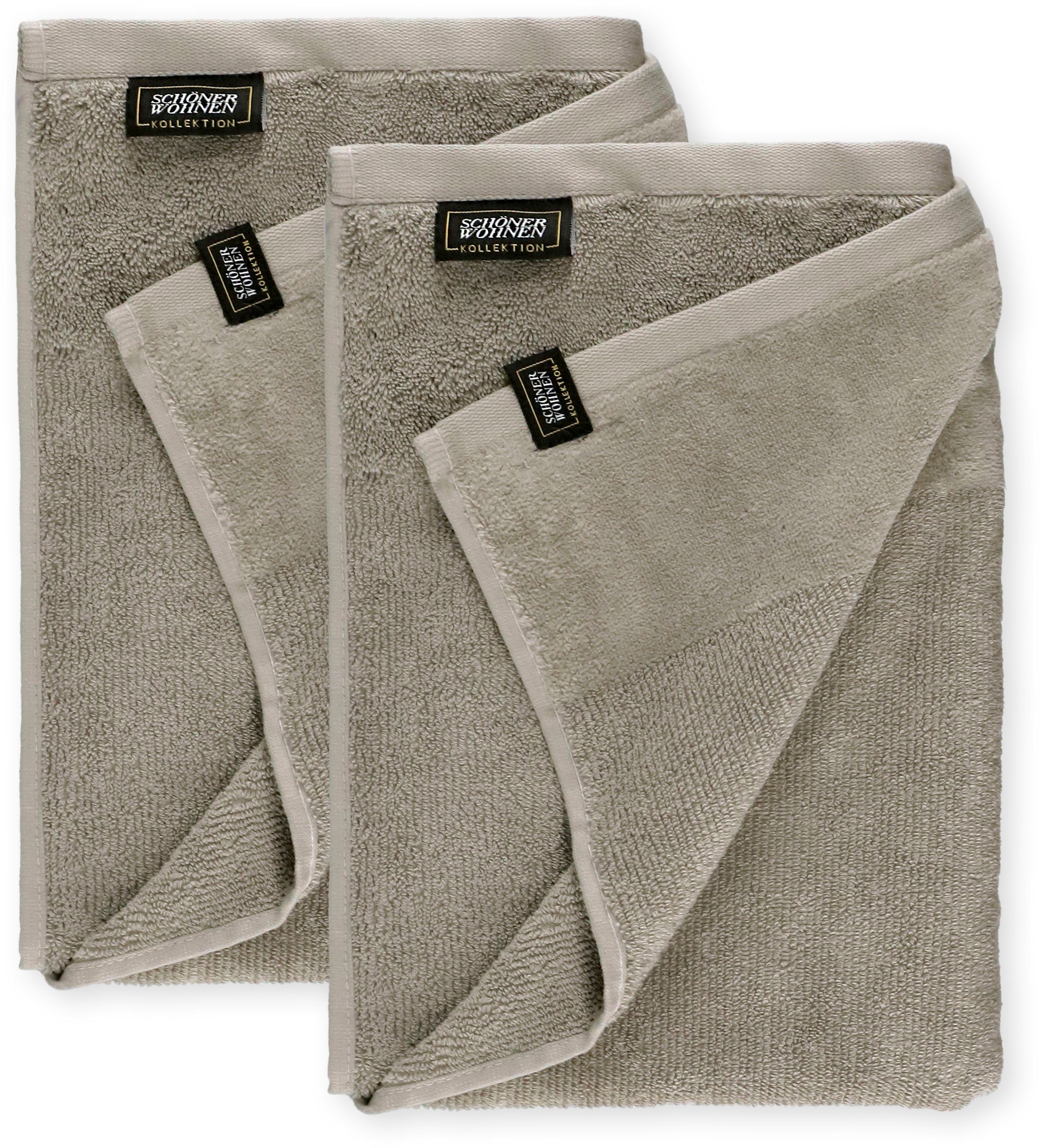 SCHÖNER WOHNEN-Kollektion Duschtücher Sense, Frottee (2-St), mit Velourborte, hautschmeichelnde Airtouch Qualität, super weich