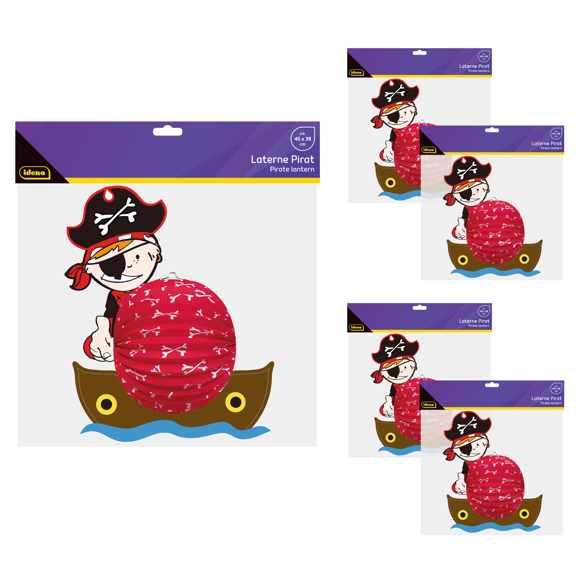 Idena Umzugslaterne Idena Bundle Laternen Pirat 45x38cm 5 Stück