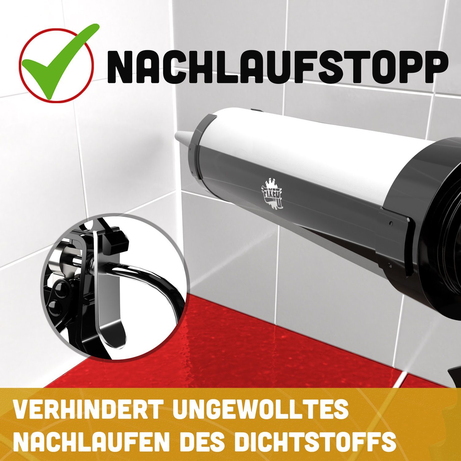 FixedByU Kartuschenpistole 2k Kartuschenpresse Metall Silikonpistole mit 18:1 Übersetzung, (für Standard Kartuschen bis 310ml) – Bild 4 von 5