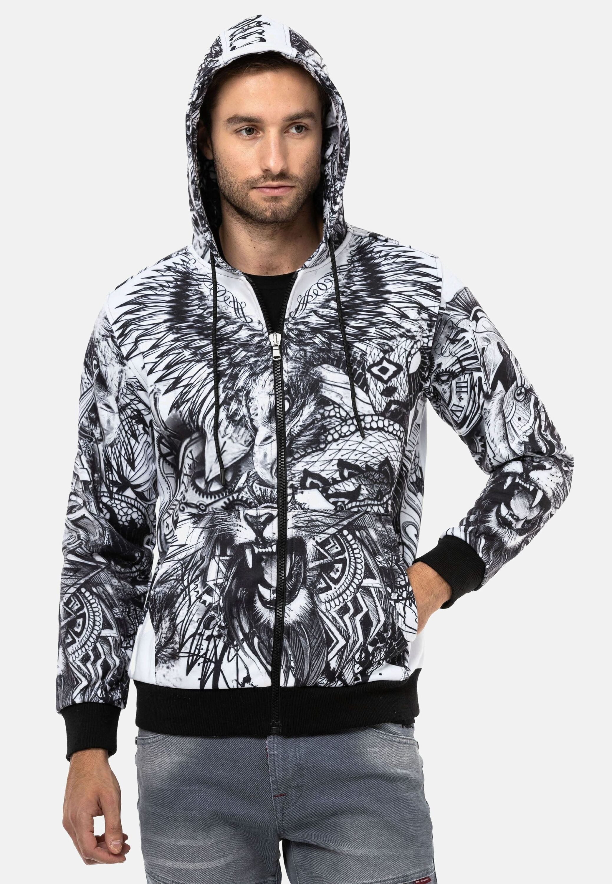 Cipo & Baxx Sweatjacke Jacken mit auffälligem Print, CL559