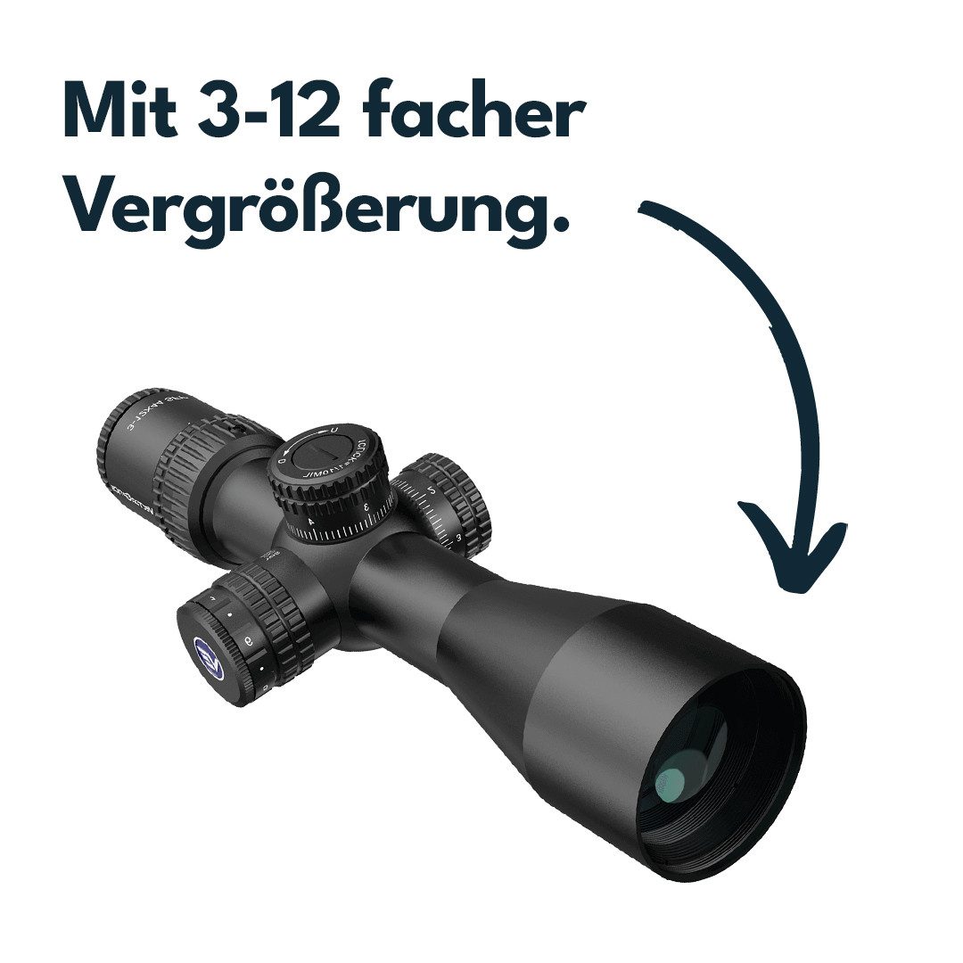 Vector Optics Vector Optics SCOM-40 Veyron 3-12x44IR Zielfernrohr (Ideal für Jagd, Sport und Airsoft)