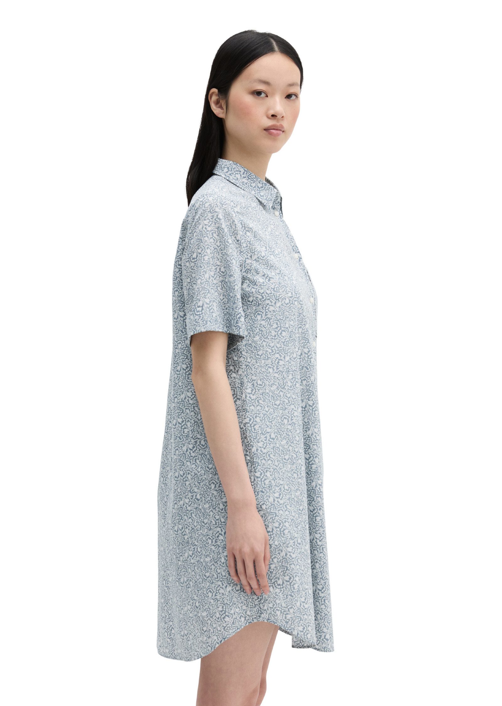 Marc O'Polo Hemdblusenkleid aus bedrucktem Baumwoll-Voile