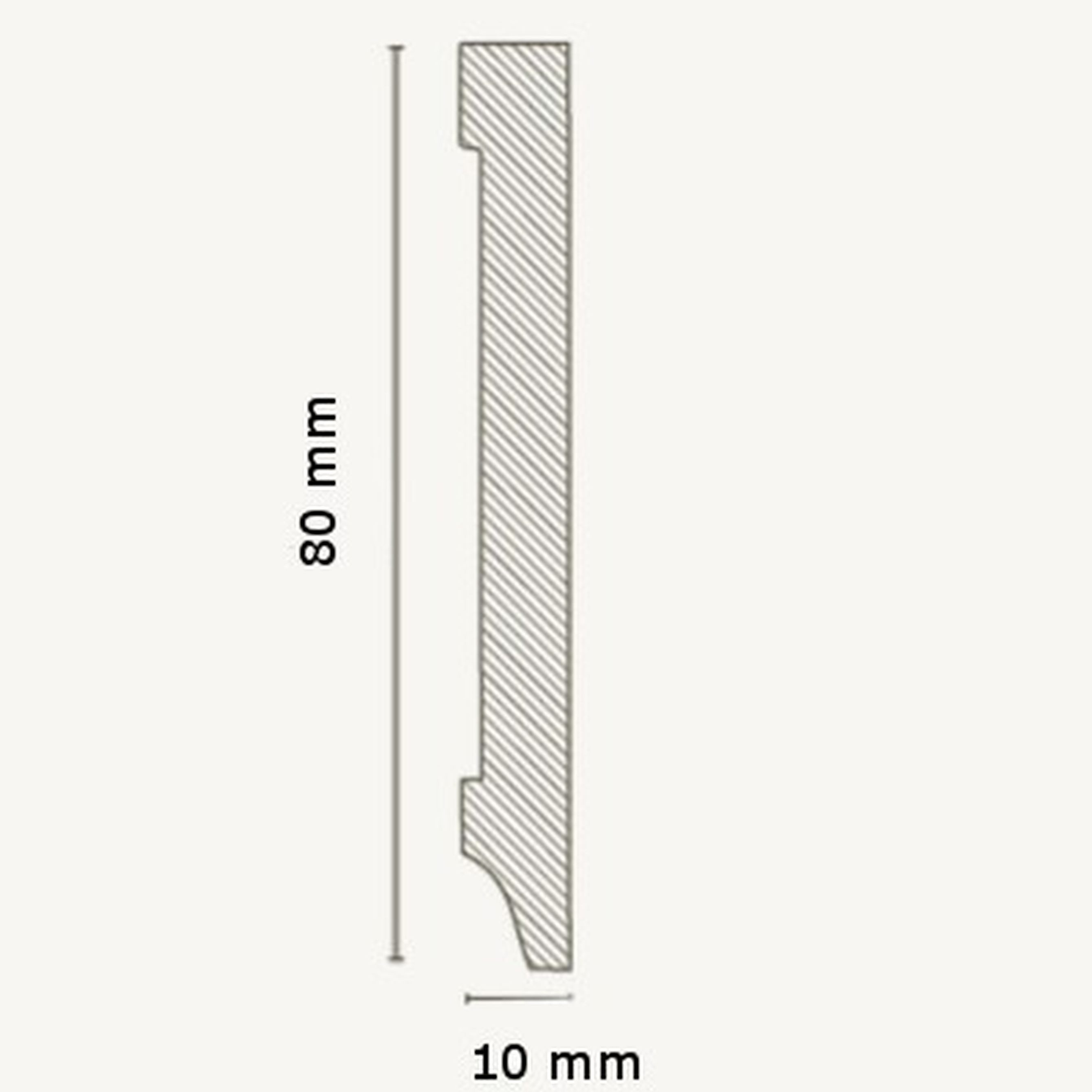 PROVISTON Плінтуси-Aussenecke 10 x 80 x 400 mm Aussenwinkel MDF-Kern foliert Weiß by PROVISTON, 2-St.
