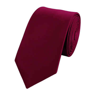 Fabio Farini Krawatte Herren Krawatte Rot - verschiedene Rote Männer Schlips in 6cm (ohne Box, Unifarben) Schmal (6cm), Dunkelrot - Crimson Crystal