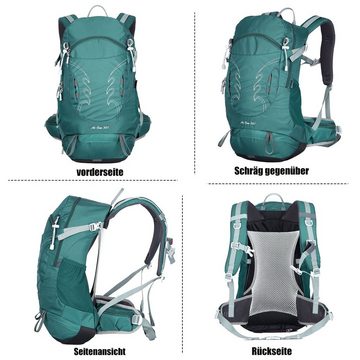 TAN.TOMI Kletterrucksack 30L Großer Wanderrucksack mit Rückenbelüftung, wasserabweisend (Ausgestattet mit 1-Rucksack und 1-Regenabdeckung), mit Regenschutz für Outdoor Reisen Camping Trekking