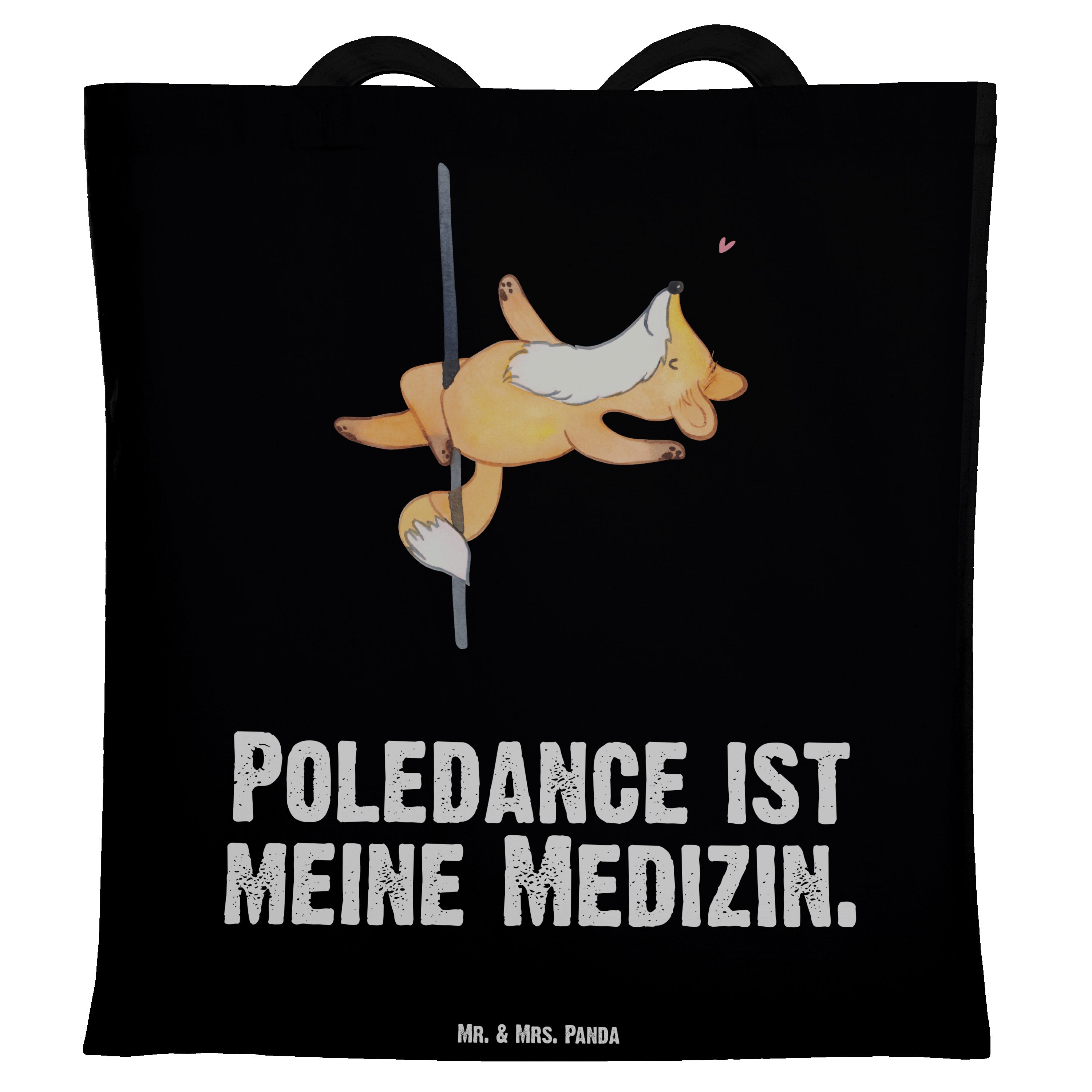 Mr. & Mrs. Panda Tragetasche Fuchs Poledance Medizin - Schwarz - Geschenk, Tanz, Beuteltasche, Aus (1-tlg)