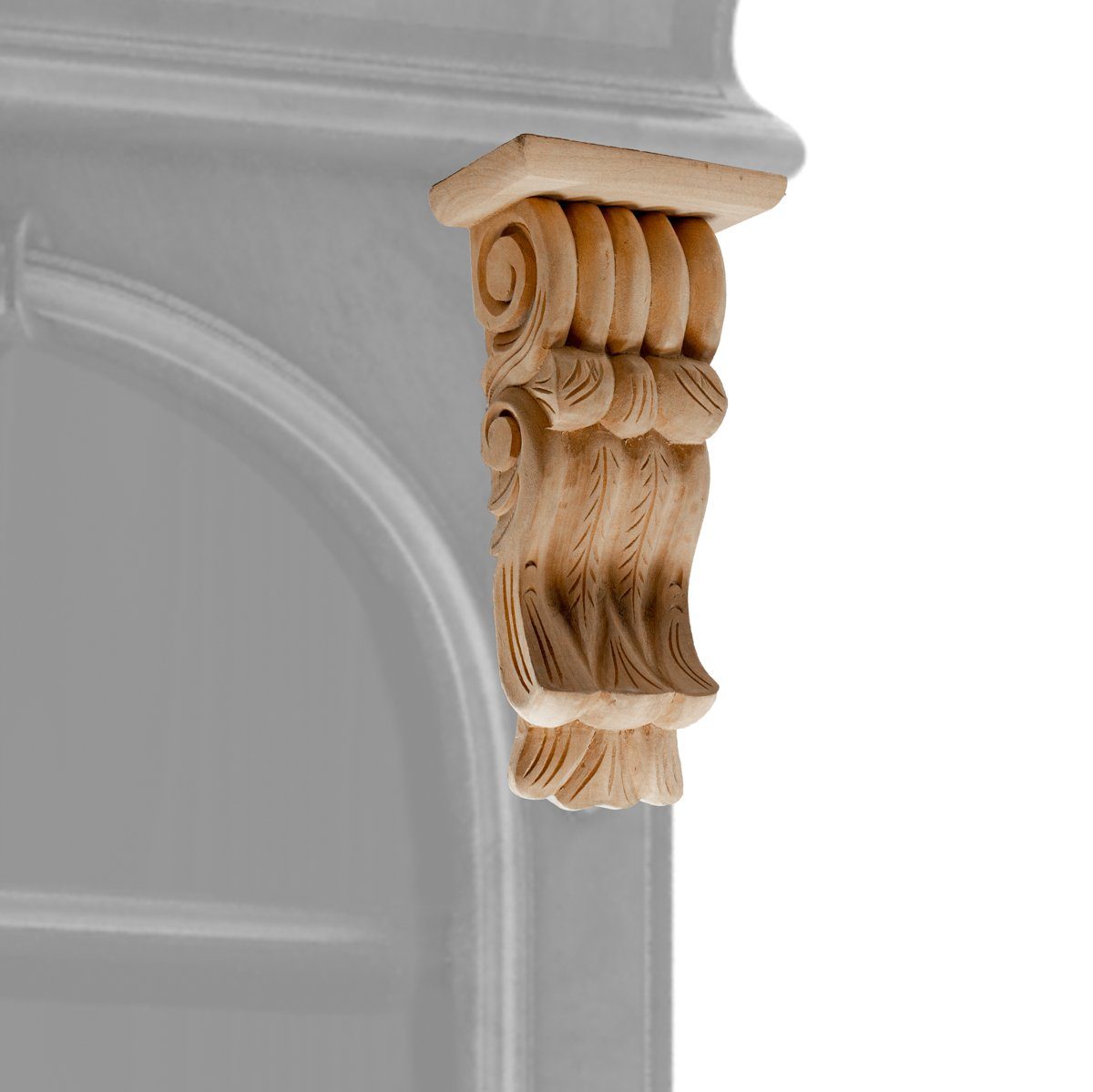 Antikas Möbelbeschlag Ornament,Schrankdeko, Dekoration, Holz, beige, H25,0xB12,5cm