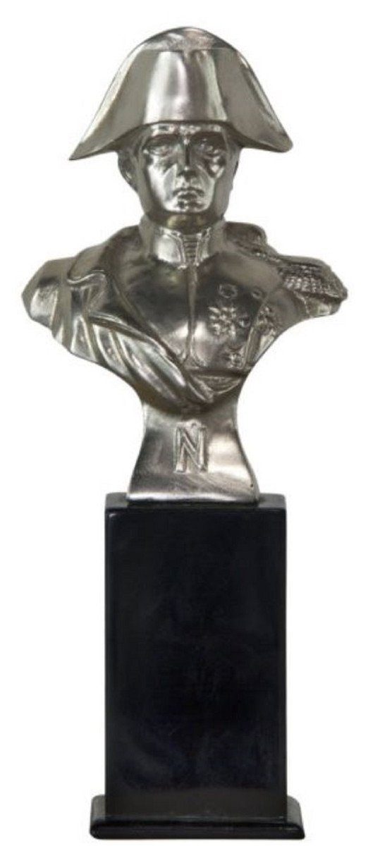 Casa Padrino Dekofigur Bronzefigur / cm 24 - Silber Dekofigur Luxus 7 Schwarz x Napoleon H. x 10