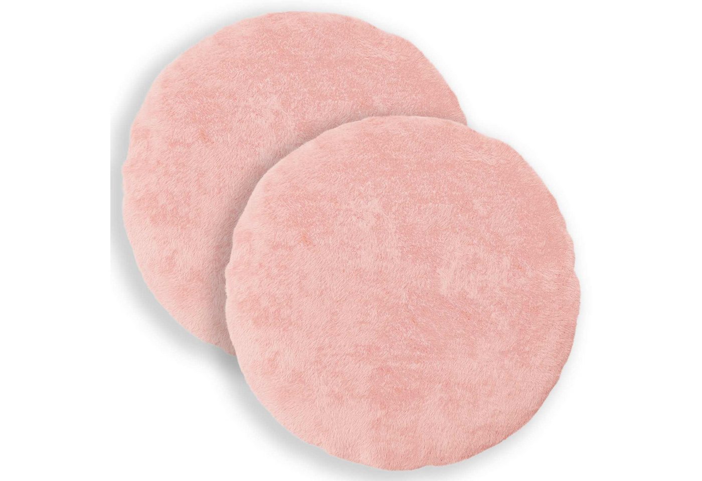 vidaXL Kissenbezug Kissenbezug 2 stk. HEERLEN Rosa Ø 40 cm Faux Kaninchenfell, (2 Stück)