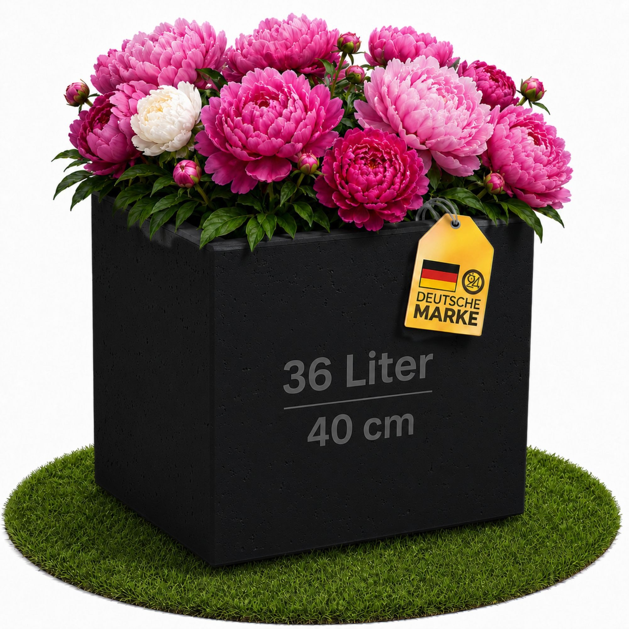 ONDIS24 Pflanzkübel Caro Beton Optik Blumenkübel mit Rollen aus Kunststoff 100% Recycled, frostsicher und UV-beständig
