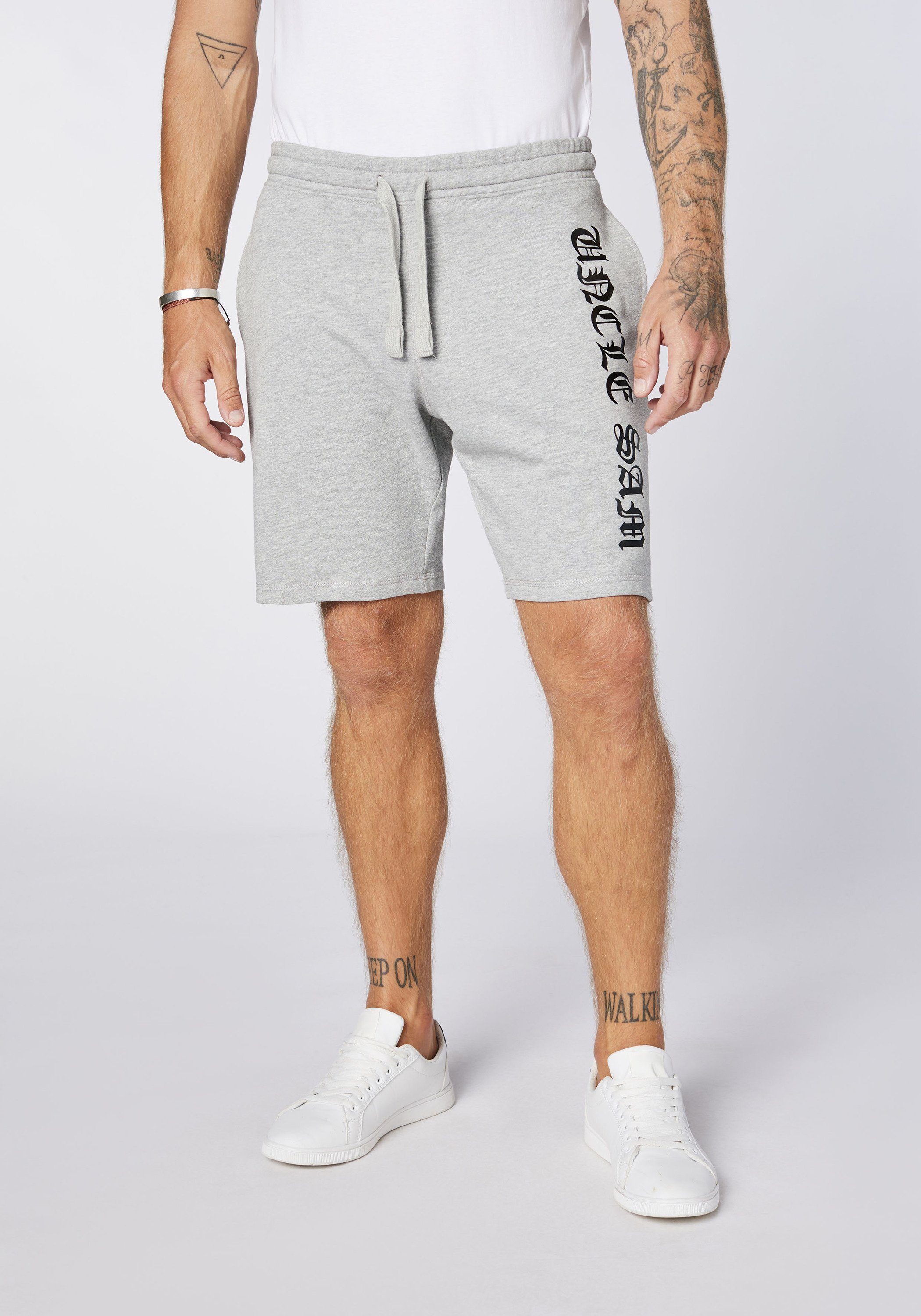 Sam Sweatshorts Uncle 17-4402M Gray Uncle Print mit Melange Sam Neutral