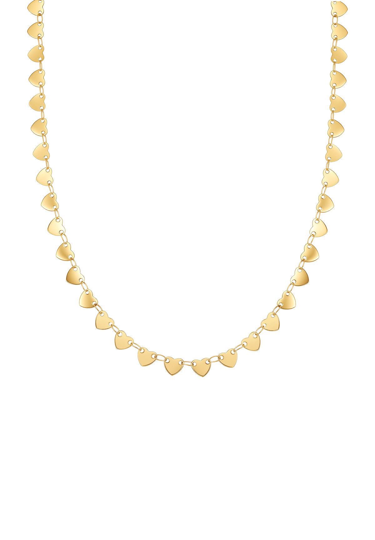 Hey Happiness Herzkette Damen Statement Choker – Romantische Herzchen Kette aus Edelstahl, 18K vergoldet für Stacking- & Layering-Looks, Geschenk für Frauen