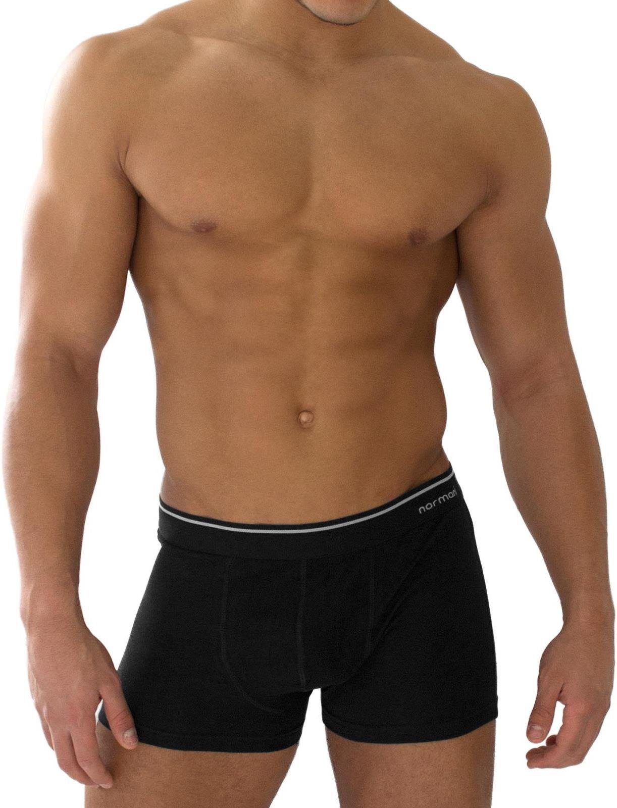 Retro Boxershorts Schwarz atmungsaktiver Stück aus Unterhose normani 6 Boxer Baumwolle Retro aus Baumwolle