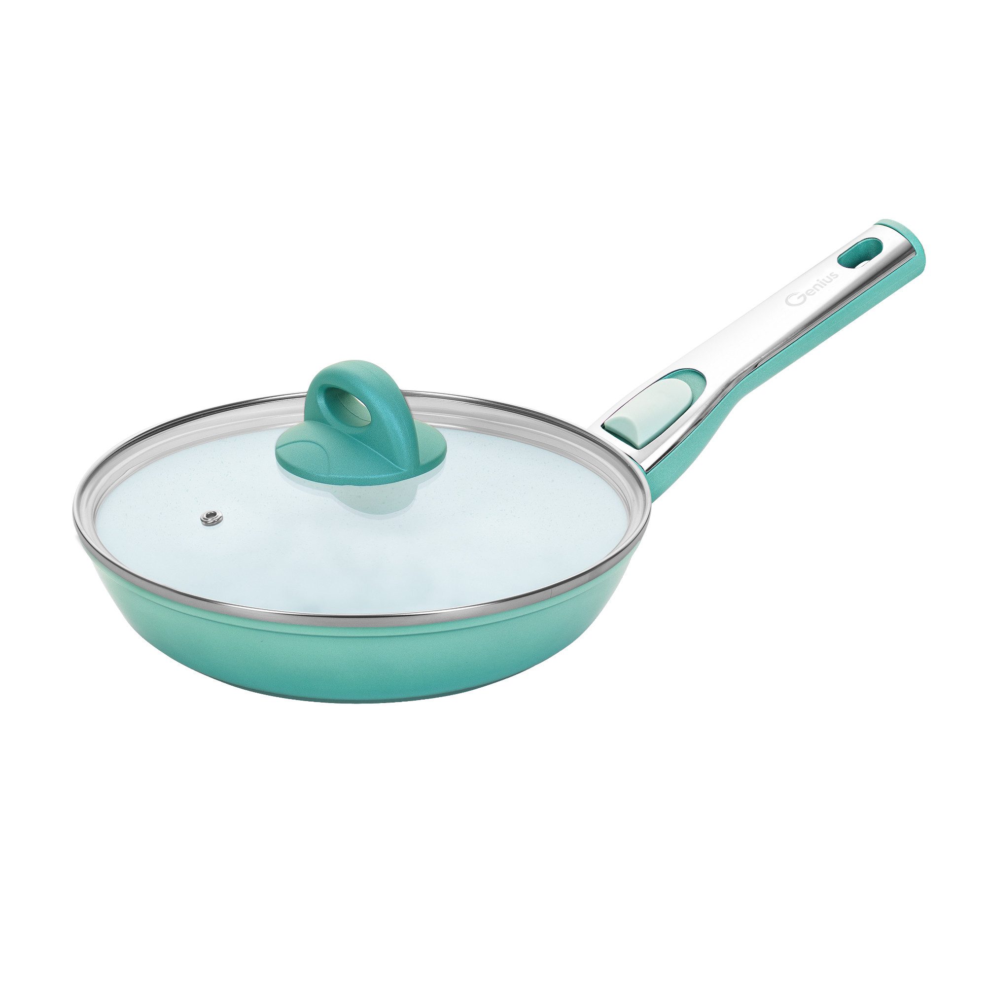 Genius Bratpfanne Cerafit Revolution Pfanne 24 cm, Keramik antihaftbeschichtet, Aluminium (2-tlg., Pfanne und Deckel Pfanne Ø 24 cm), langlebige Keramik-Beschichtung, frei von PFAS-Chemikalien