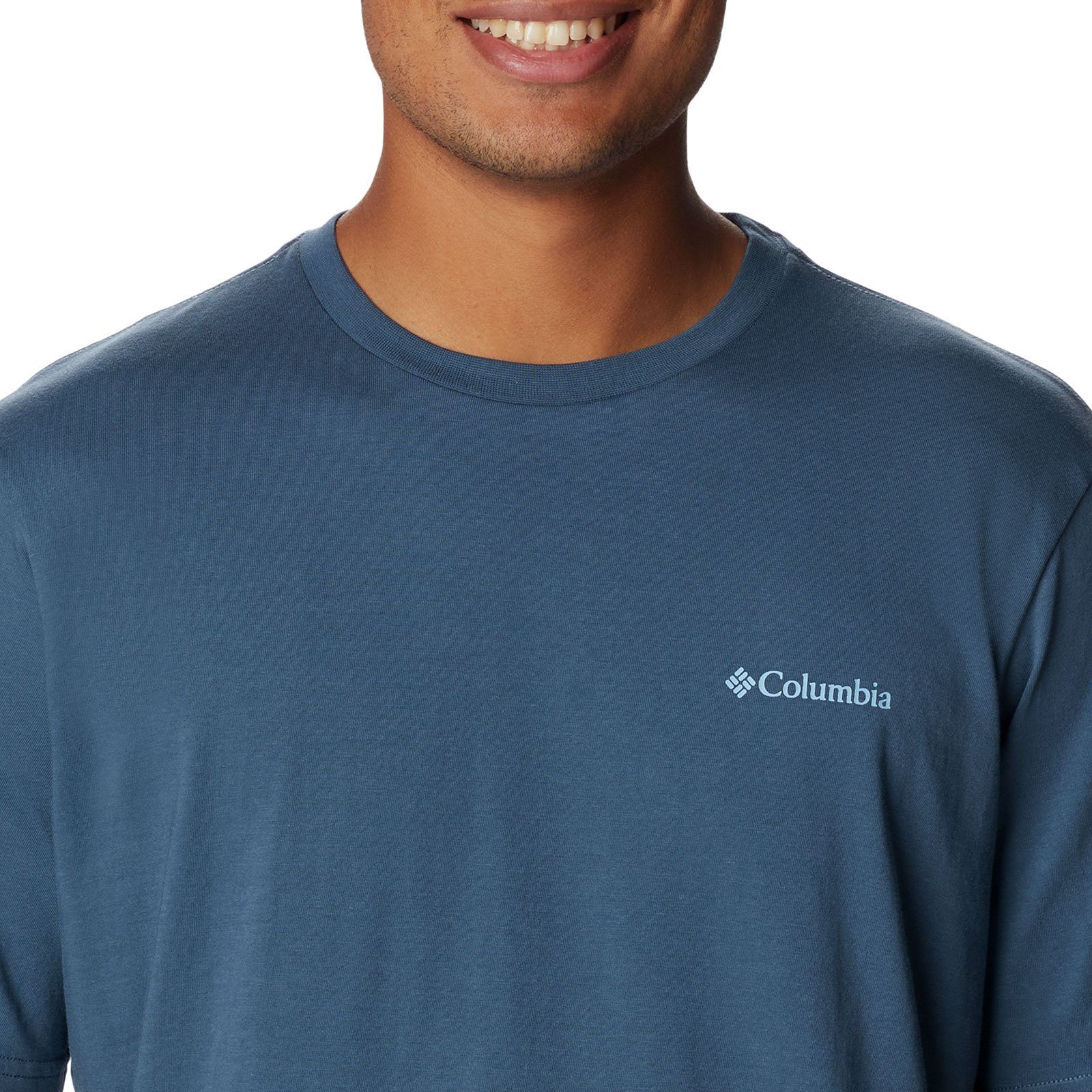 Back dark Kurzarmshirt River™ mit Rockaway Graphic mountain Rundhalsausschnitt Columbia 480 T-Shirt