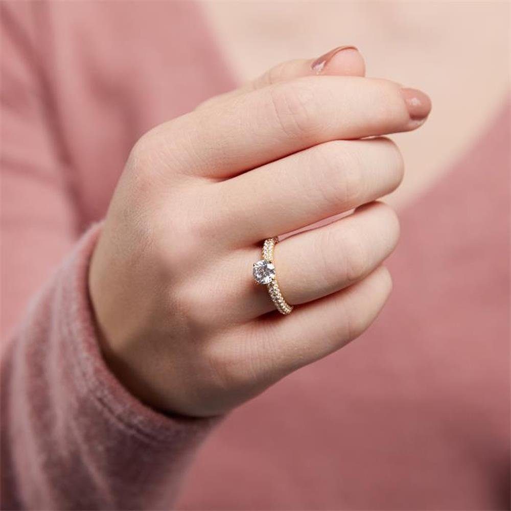 JEWLIX Verlobungsring Vergoldeter 925er Silberring mit Zirkonia von JEWLIX günstig online kaufen