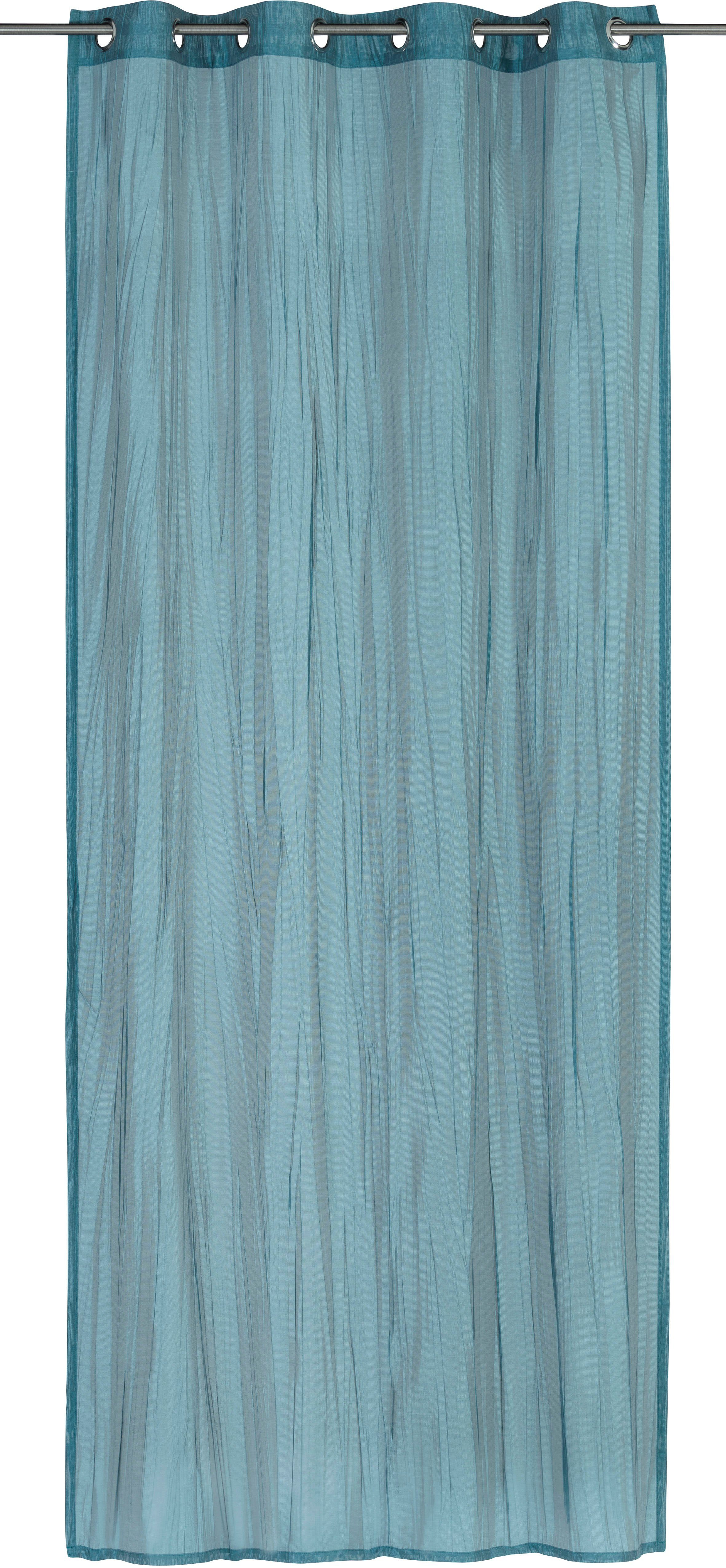 blau Ösenschal ELBERSDRUCKE, 01 Ösen 01, Voile, halbtransparent, Nomadi St), 255x135cm Vorhang (1 Nomadi
