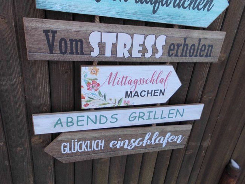 Deko-Impression Deko-Schriftzug Dekoratives Schild Campingregeln Holz günstig online kaufen