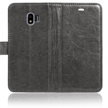 Numerva Smartphone-Hülle Bookstyle Wallet für Samsung Galaxy J4, Handy Tasche Schutz Hülle Etui Flip Cover
